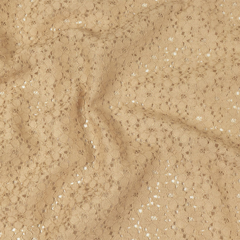 Metallic Gold and Beige Floral Corded Lace