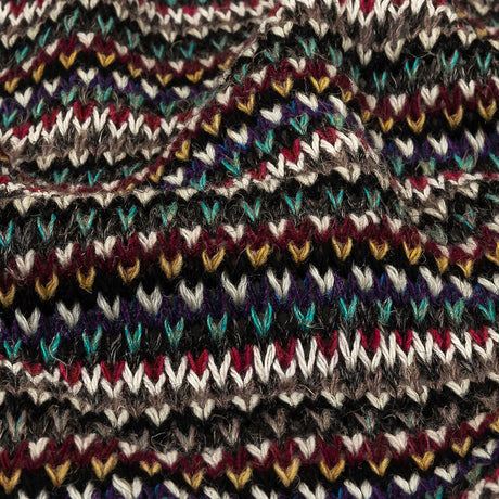 Italian Port Royale, Taupe and Blue Striped Chunky Blended Wool Sweater Knit