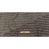 Italian Port Royale, Taupe and Blue Striped Chunky Blended Wool Sweater Knit