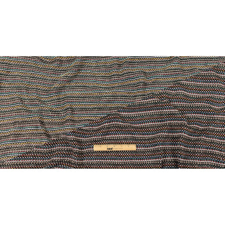 Italian Port Royale, Taupe and Blue Striped Chunky Blended Wool Sweater Knit