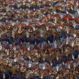 Italian Tan, Red and Blue Striped Boucle Chunky Wool Sweater Knit