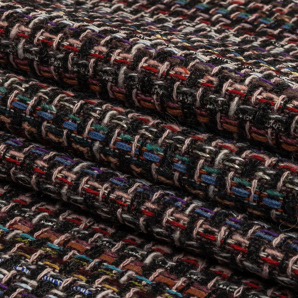 Charcoal and Multicolor Blended Wool Tweed
