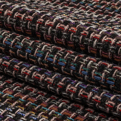 Charcoal and Multicolor Blended Wool Tweed