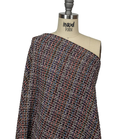 Charcoal and Multicolor Blended Wool Tweed