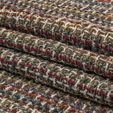 Italian White, Gray and Multicolor Blended Wool Tweed