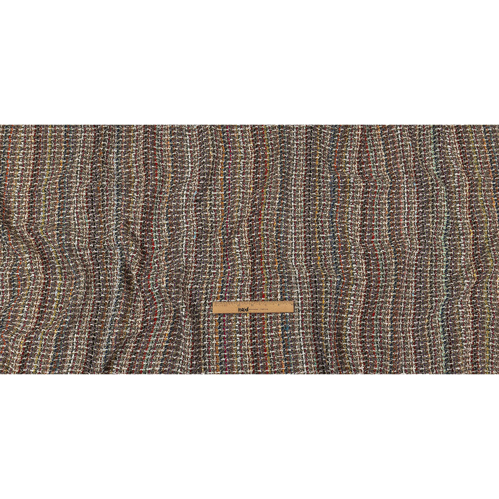 Italian White, Gray and Multicolor Blended Wool Tweed