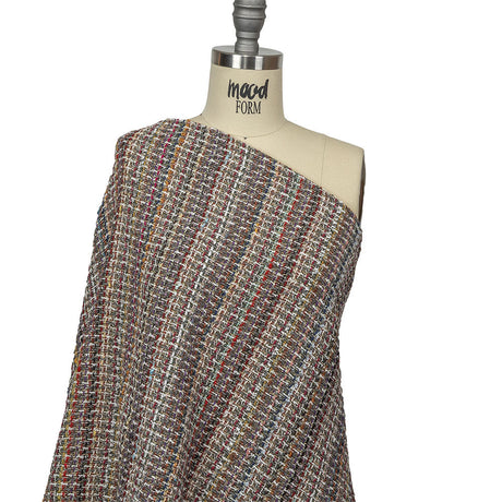 Italian White, Gray and Multicolor Blended Wool Tweed
