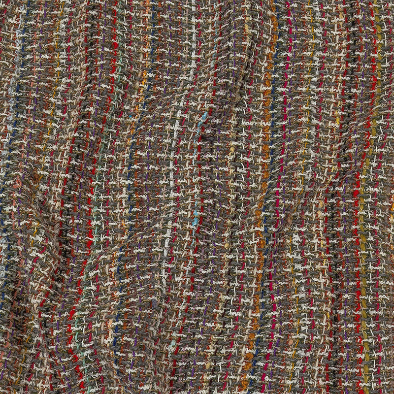 Italian White, Gray and Multicolor Blended Wool Tweed