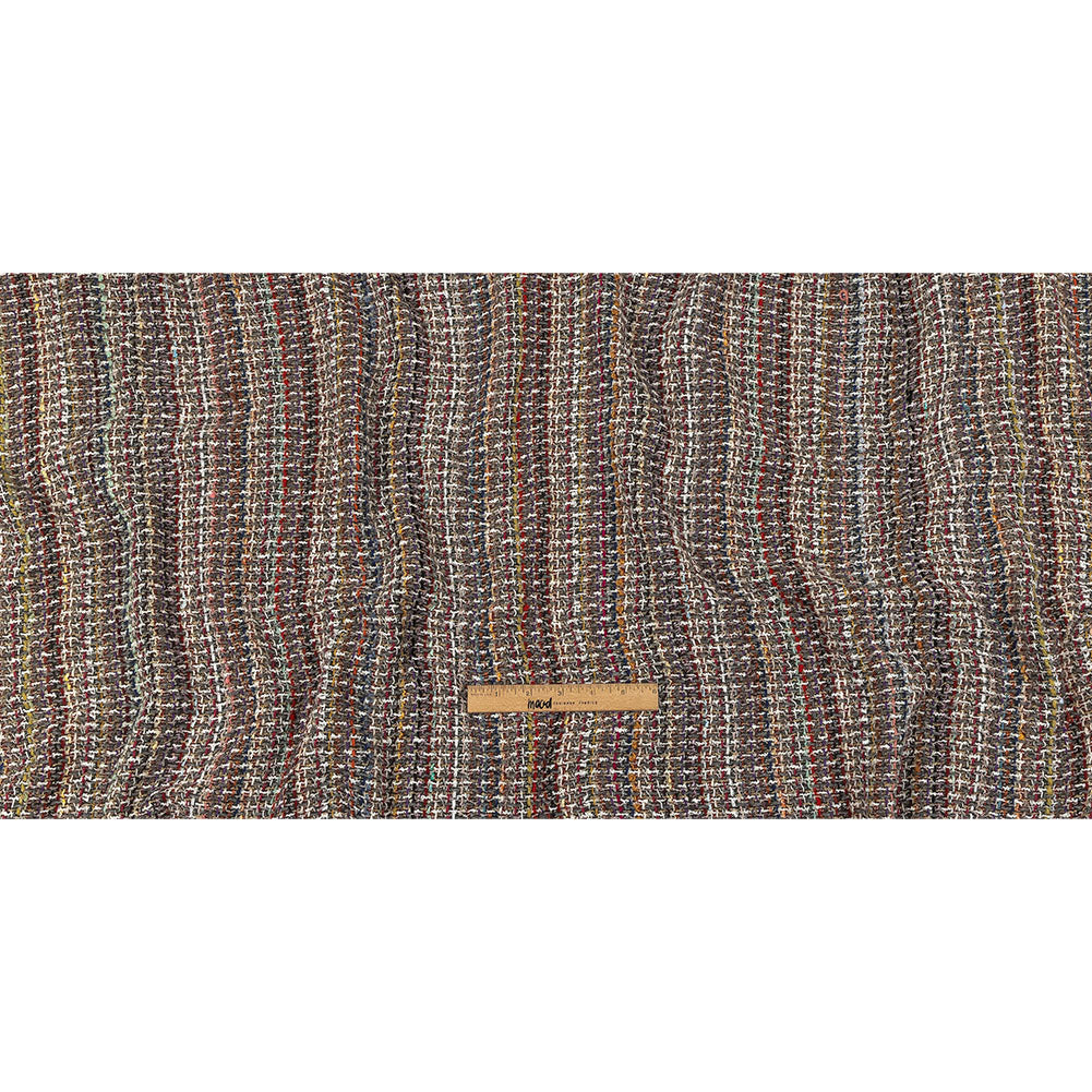 Italian White, Beige and Multicolor Blended Wool Tweed