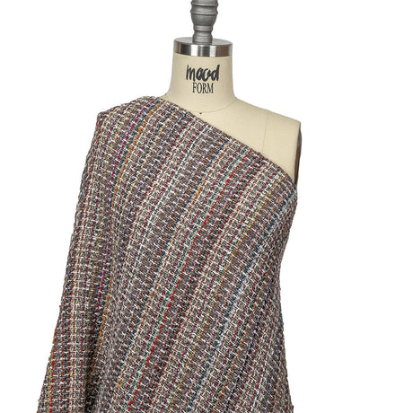 Italian White, Beige and Multicolor Blended Wool Tweed