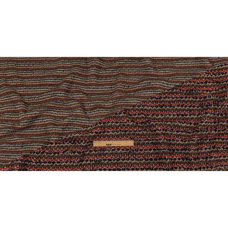 Italian Pink, Black and Orange Striped Boucle Chunky Blended Wool Sweater Knit