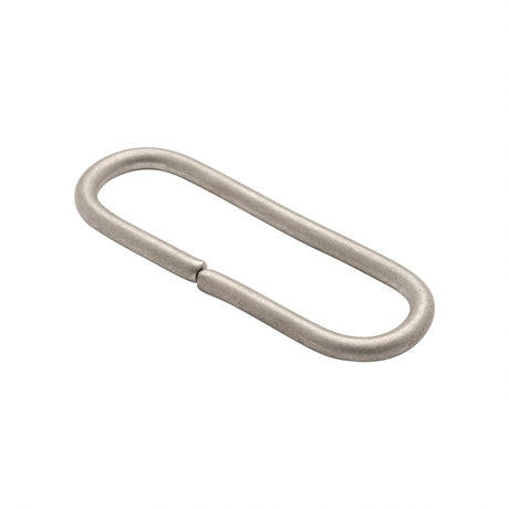 Matte Silver Metal Long Oval Ring - 0.75" x 2.25"