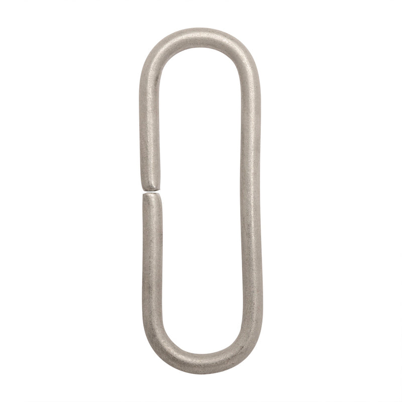 Matte Silver Metal Long Oval Ring - 0.75" x 2.25"