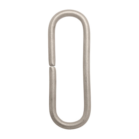 Matte Silver Metal Long Oval Ring - 0.75" x 2.25"
