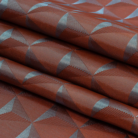 Blue and Orange Bi-Color Triangles Jacquard Lining
