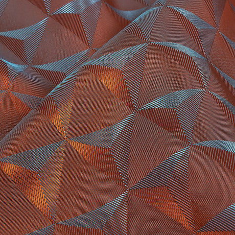 Blue and Orange Bi-Color Triangles Jacquard Lining