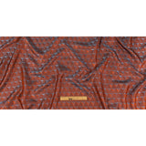 Blue and Orange Bi-Color Triangles Jacquard Lining