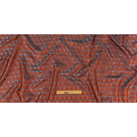 Blue and Orange Bi-Color Triangles Jacquard Lining