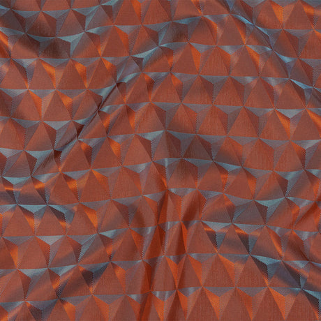Blue and Orange Bi-Color Triangles Jacquard Lining