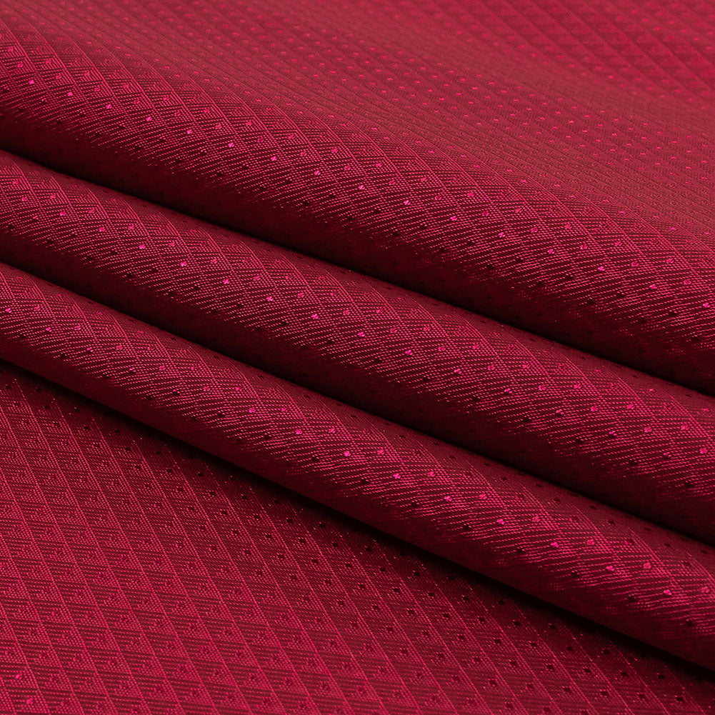 Magenta Mini Triangles Jacquard Lining