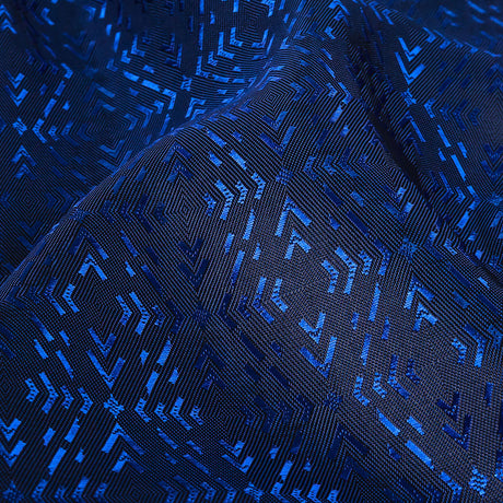 Cobalt and Navy Bi-Color Diamonds Jacquard Lining