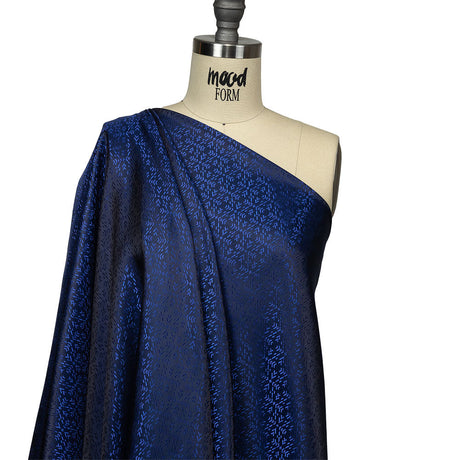 Cobalt and Navy Bi-Color Diamonds Jacquard Lining