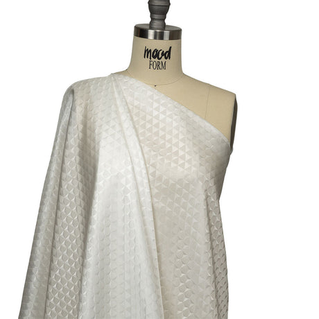 White Tonal Small Triangles Jacquard Lining