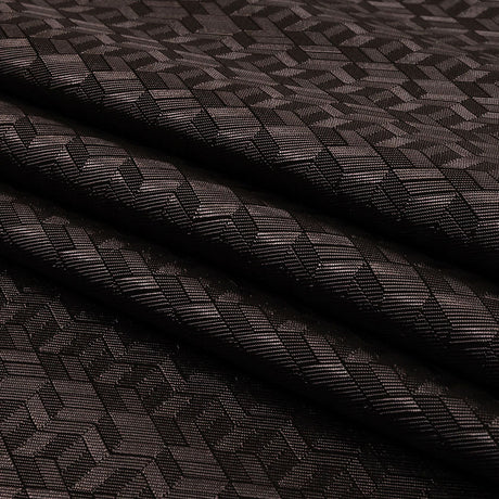 Black and Charcoal Faux 3D Boxes Jacquard Lining