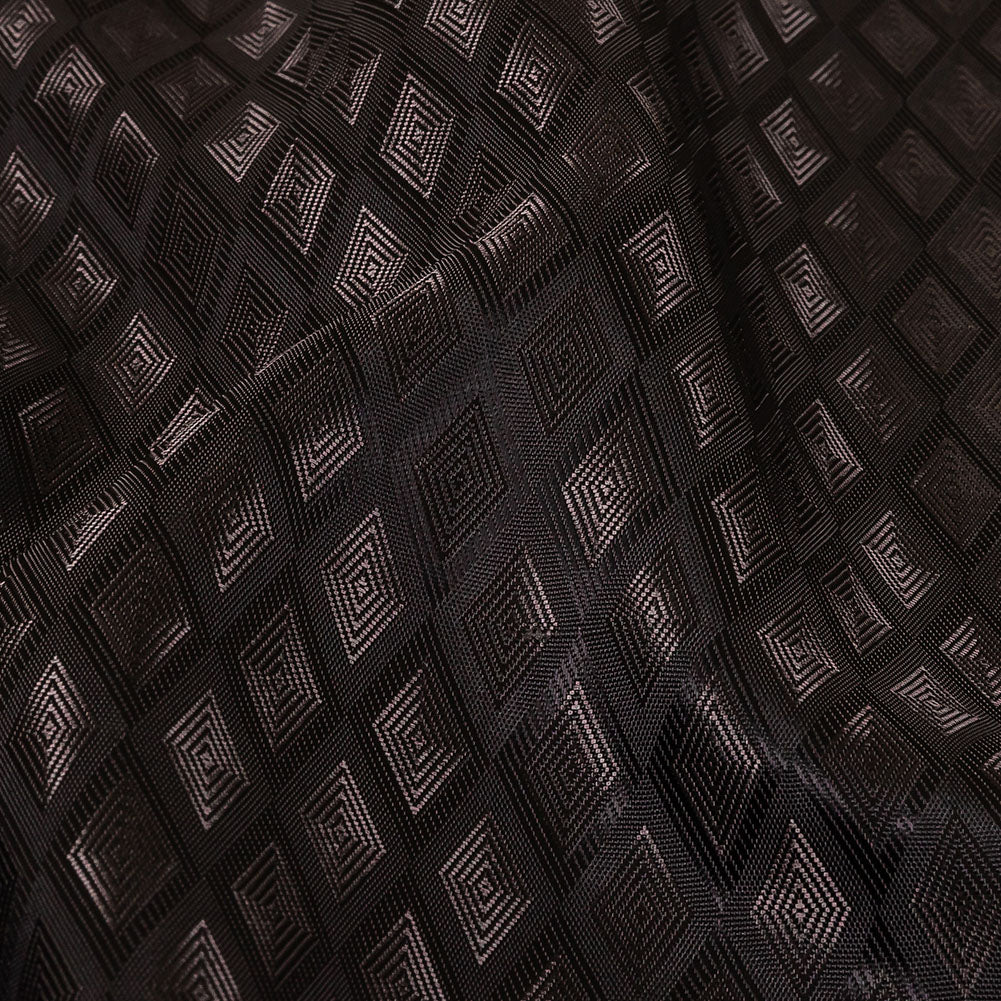 Black and Charcoal Diamonds Jacquard Lining