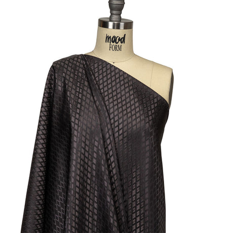 Black and Charcoal Diamonds Jacquard Lining