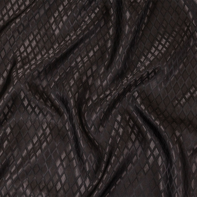 Black and Charcoal Diamonds Jacquard Lining