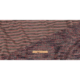 Italian Navy, Beige and Neon Pink Striped Boucle Blended Wool Sweater Knit