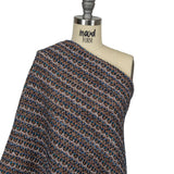Teal, Gray and Taupe Striped Boucle Blended Wool Sweater Knit
