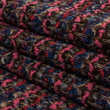 Italian Pink, Blue and Red Striped Boucle Blended Wool Sweater Knit