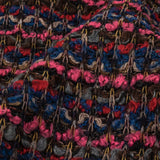 Italian Pink, Blue and Red Striped Boucle Blended Wool Sweater Knit