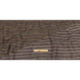 Warm Gray, Grape and Metallic Silver Striped Chunky Blended Wool Sweater Knit