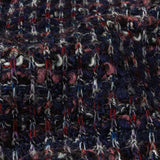 Italian Maritime Blue, Dusty Rose, and Red Striated Boucle Blended Wool Sweater Knit