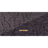 Italian Maritime Blue, Dusty Rose, and Red Striated Boucle Blended Wool Sweater Knit