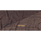 Italian Gray, Beige, and Red Striped Boucle Blended Wool Sweater Knit with Clear Baby Sequins