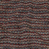 Italian Gray, Beige, and Red Striped Boucle Blended Wool Sweater Knit with Clear Baby Sequins