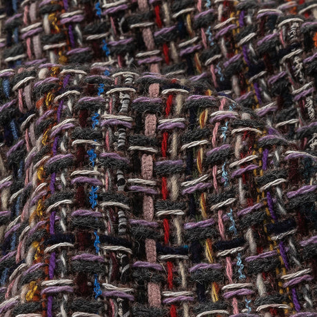Italian Charcoal, Candy Pink and Blue Blended Wool Tweed