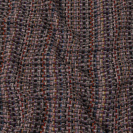 Italian Charcoal, Candy Pink and Blue Blended Wool Tweed