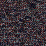 Italian Navy, Red and Orange Striped Boucle Blended Wool Sweater Knit
