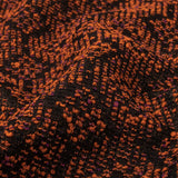 Metallic Gold, Shocking Orange and Black Diamonds Polyester Boucled Jacquard