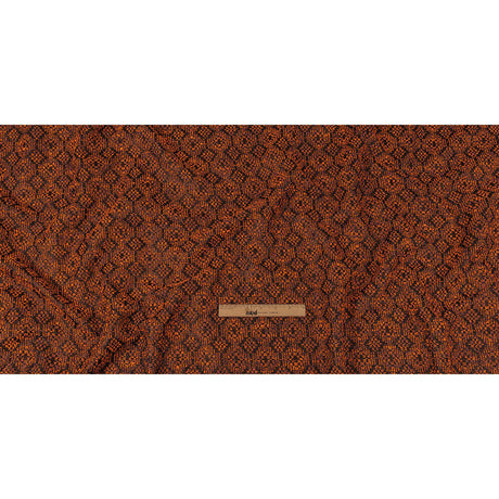 Metallic Gold, Shocking Orange and Black Diamonds Polyester Boucled Jacquard