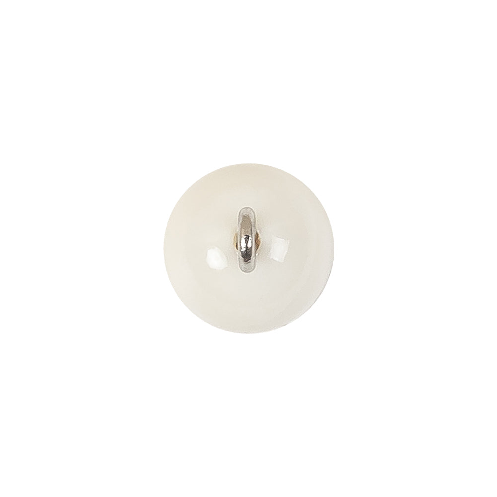 Vintage Chalk White Glass Shank Back Ball Button - 20L/12.5mm