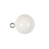 Vintage Chalk White Glass Shank Back Ball Button - 25L/16mm