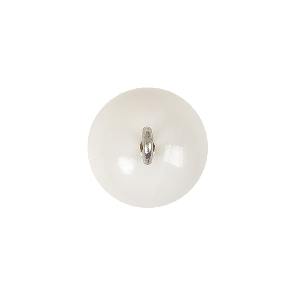 Vintage Chalk White Glass Shank Back Ball Button - 25L/16mm