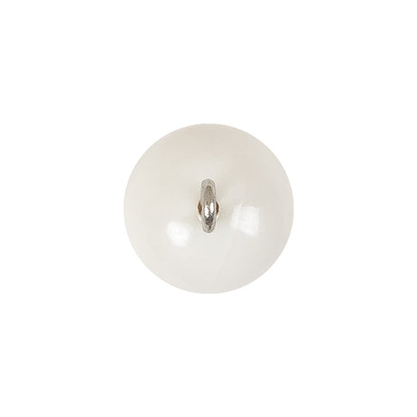 Vintage Chalk White Glass Shank Back Ball Button - 25L/16mm