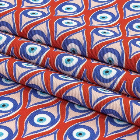 Red, White and Blue Evil Eye Caye UV Protective Compression Swimwear Tricot with Aloe Vera Microcapsules